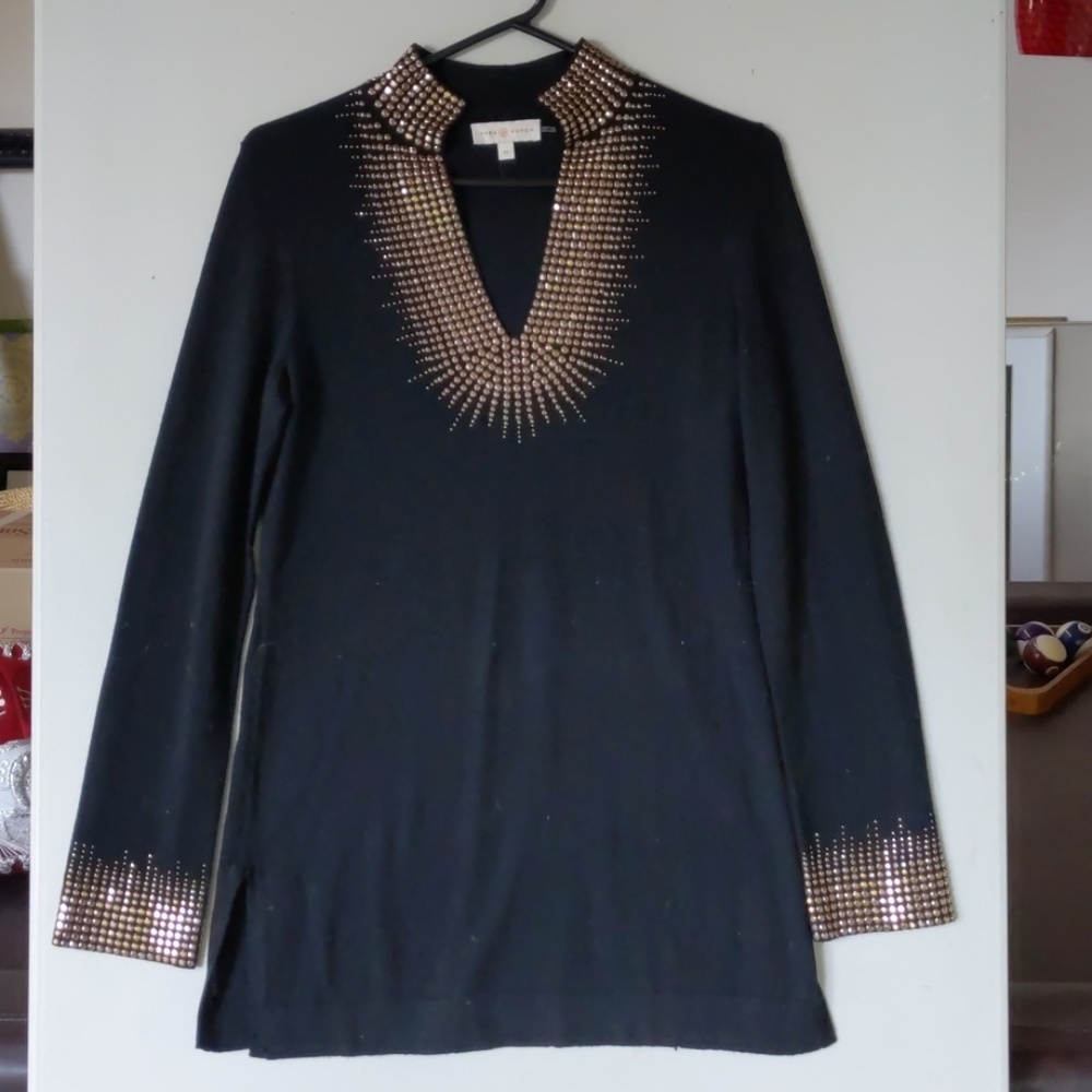 Tory Burch! Sweater with copper embellishments.